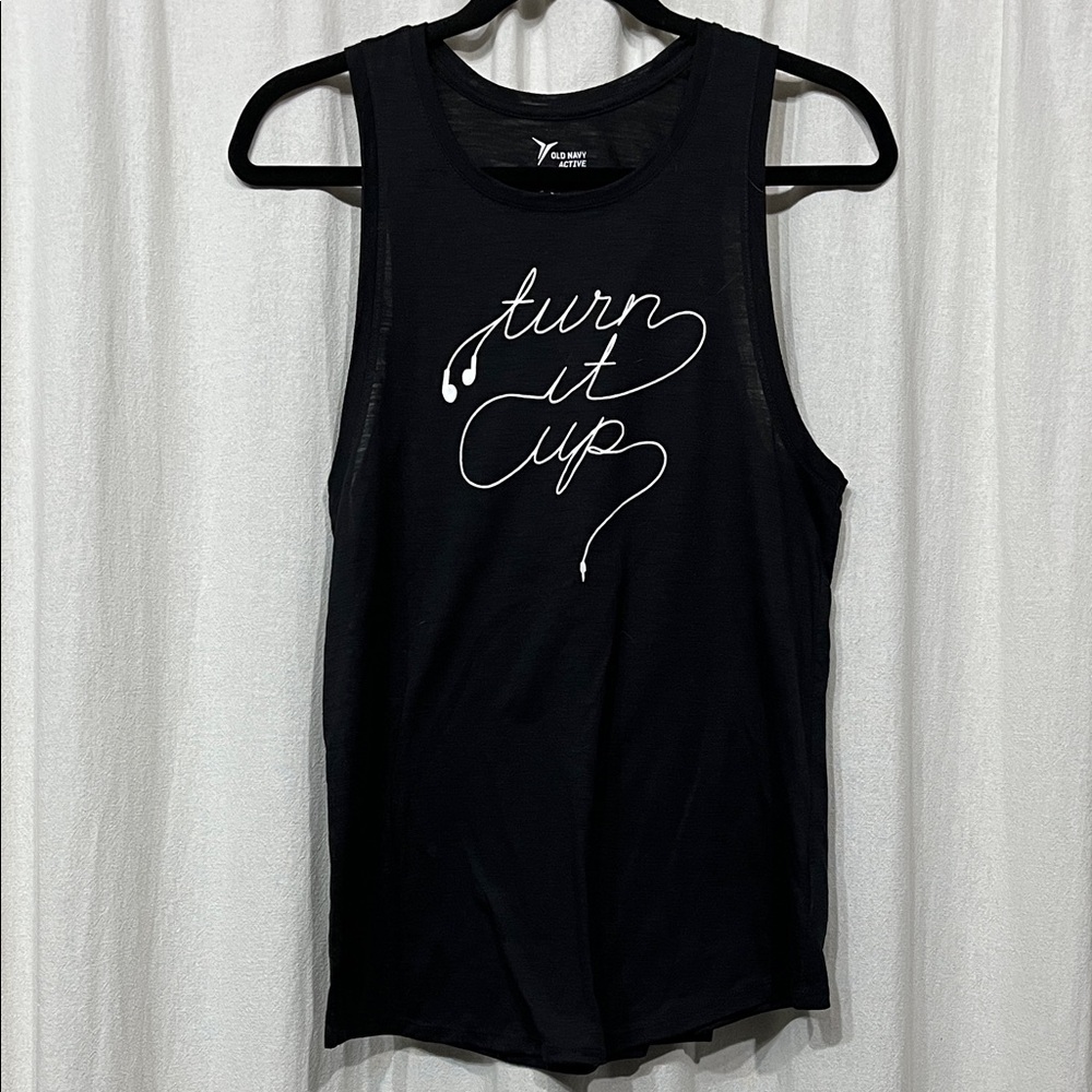 Old Navy Black 'Turn It Up' Tank Top
